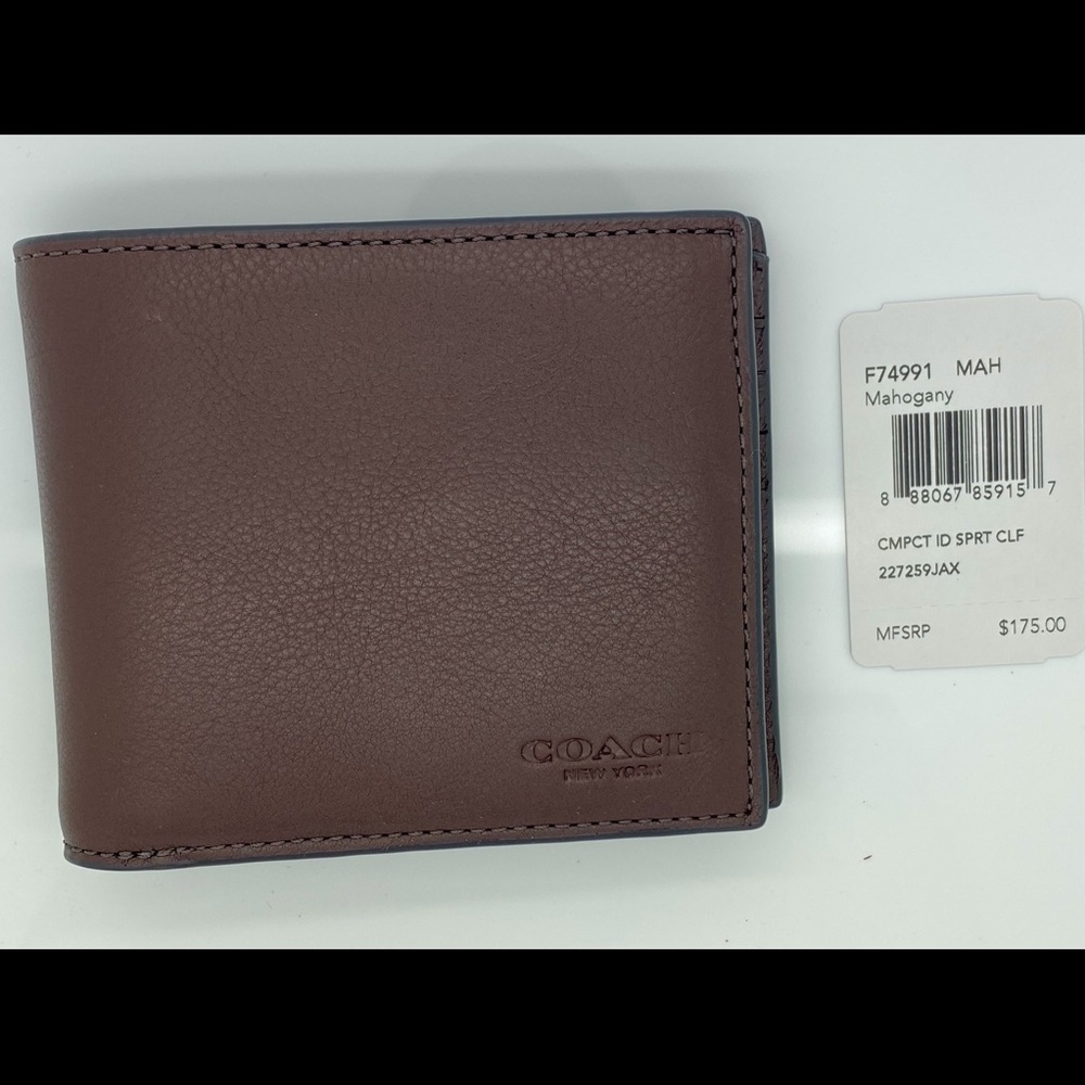 Coach- Men’s- mahogany brown leather wallet